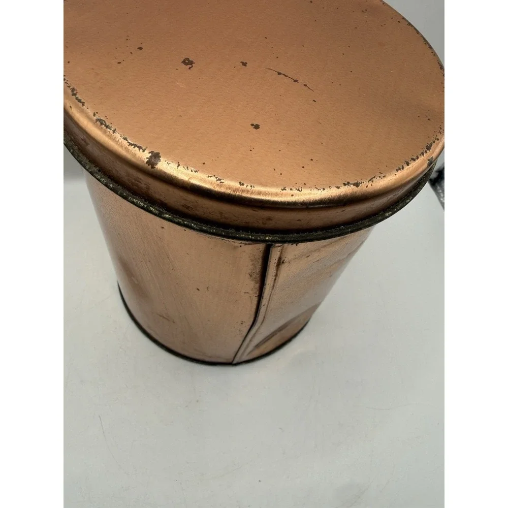 Copper Metal Cylinder Coffee Tea Sugar Flour Canister Set, With Lids, 4Piece MCM